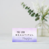 プロフェッショナル絵を描薄紫QRコード美しい 名刺 (スタンド正面)