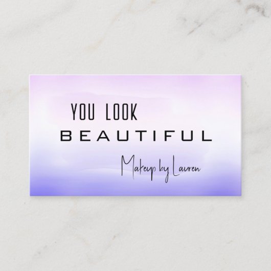 プロフェッショナル絵を描薄紫QRコード美しい 名刺 (正面)