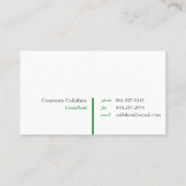 プロフェッショナル緑のリネンテクスチャ名刺 名刺 (裏面)