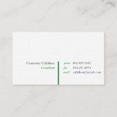 プロフェッショナル緑のリネンテクスチャ名刺 名刺 (裏面)