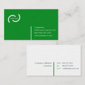プロフェッショナル緑のリネンテクスチャ名刺 名刺 (正面/裏面)