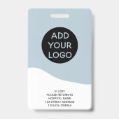 プロフェッショナル編集可能な青ナースの写真ロゴコード バッジ (裏面)