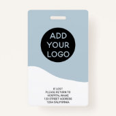 プロフェッショナル編集可能な青ナースの写真ロゴコード バッジ (裏面)