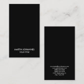 プロフェッショナル縦型エレガントブラック名刺 名刺 (正面/裏面)
