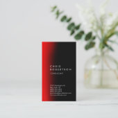 プロフェッショナル縦赤黒名刺 名刺 (スタンド正面)