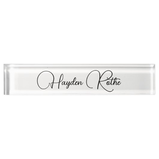 プロフェッショナル署名スクリプト(白) デスクネームプレート (正面)