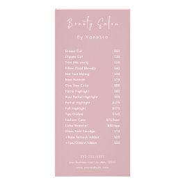 プロフェッショナル美しいサロン価格表サービス ラックカード