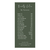 プロフェッショナル美しいサロン価格表サービス ラックカード (正面)