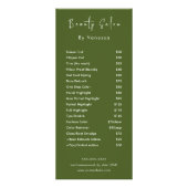 プロフェッショナル美しいサロン価格表サービス ラックカード (正面)