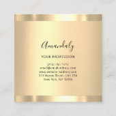 プロフェッショナル美しいスタジオヘアサロン金ゴールドロゴ スクエア名刺 (裏面)