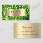 プロフェッショナル美しいスタジオヘアドレッサーグリッターミント 名刺 (正面/裏面)