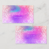 プロフェッショナル美しいホログラフィックグリッターユニコーン 名刺 (正面/裏面)