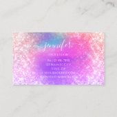 プロフェッショナル美しいホログラフィックグリッターユニコーン 名刺 (裏面)