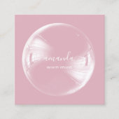 プロフェッショナル美しいメイクアップロゴバラバブル スクエア名刺 (正面)