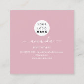 プロフェッショナル美しいメイクアップロゴバラバブル スクエア名刺 (裏面)