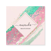 プロフェッショナル美しいメイクアップロゴピンクローズ