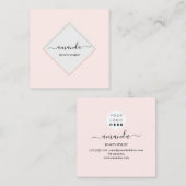 プロフェッショナル美しいメイクアップロゴピンクMInimalism スクエア名刺 (正面/裏面)