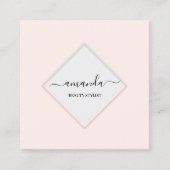 プロフェッショナル美しいメイクアップロゴピンクMInimalism スクエア名刺 (正面)