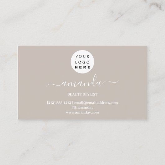 プロフェッショナル美しいメイクアップロゴ金ゴールド紙吹雪ヘア 名刺 (裏面)