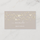 プロフェッショナル美しいメイクアップロゴ金ゴールド紙吹雪ヘア 名刺 (正面)