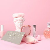 プロフェッショナル美しいメイクアップロゴ金ゴールド紙吹雪ヘア 名刺