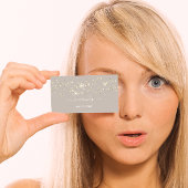 プロフェッショナル美しいメイクアップロゴ金ゴールド紙吹雪ヘア 名刺