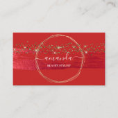 プロフェッショナル美しいメイクアップロゴ金ゴールド赤紙吹雪 名刺 (正面)