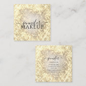 プロフェッショナル美しいメイクアップ美しいグリッターゴールデン スクエア名刺 (正面/裏面)