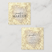 プロフェッショナル美しいメイクアップ美しいグリッター金ゴールド スクエア名刺 (正面/裏面)