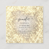 プロフェッショナル美しいメイクアップ美しいグリッター金ゴールド スクエア名刺 (裏面)