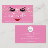 プロフェッショナル美しいメイクアップ金ゴールドラッシュレッドリップ 名刺 (正面/裏面)