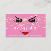 プロフェッショナル美しいメイクアップ金ゴールドラッシュレッドリップ 名刺 (正面)