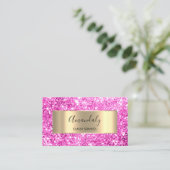 プロフェッショナル美しい美容師グリッターピンクスパーク 名刺 (スタンド正面)