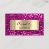 プロフェッショナル美しい美容師グリッターピンク金ゴールド 名刺 (正面)