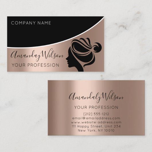 プロフェッショナル美容師まつげ延長バラ 名刺 (正面/裏面)