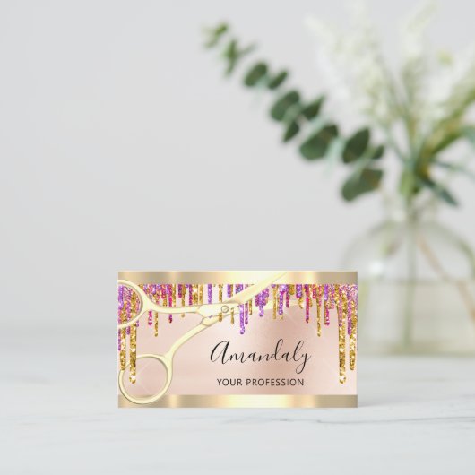 プロフェッショナル美容師コイフールシザーバラVIP 名刺 (スタンド正面)