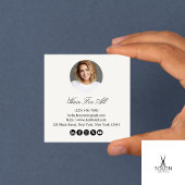 プロフェッショナル美容師サロンフォトモダンシンプル スクエア名刺