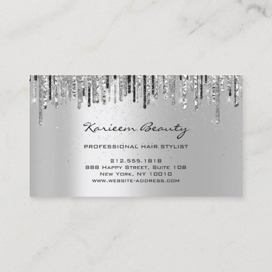プロフェッショナル美容師シルバードリップスハサミ 名刺 (裏面)