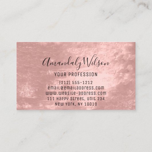 プロフェッショナル美容師スタイリストバラメイクアップロゴ 名刺 (裏面)