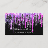 プロフェッショナル美容師美しいサロンホットピンク 名刺 (正面)