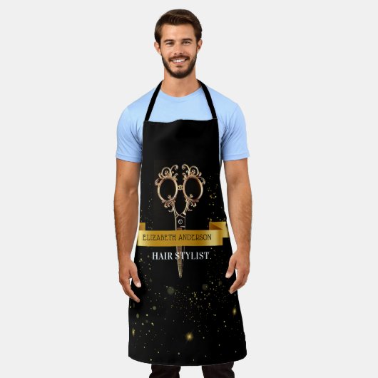 プロフェッショナル美容師美しいサロン エプロン (着用した状態)