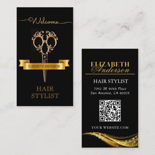 プロフェッショナル美容師美しいサロン 名刺 (正面/裏面)