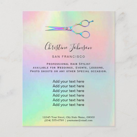 プロフェッショナル美容師 チラシ (正面)