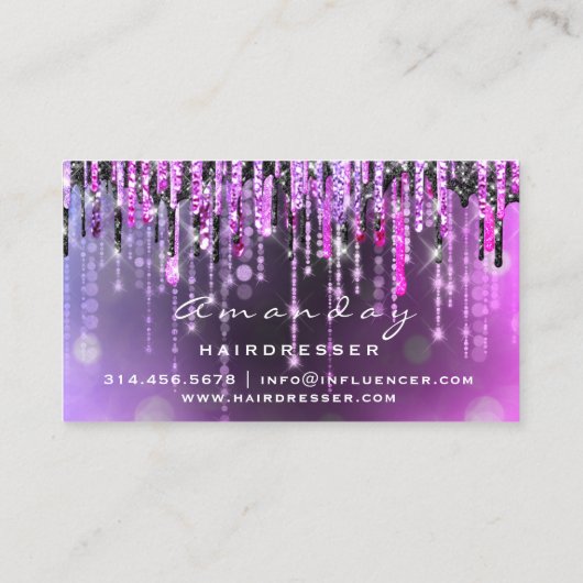 プロフェッショナル美容用はさみシルバードリップピンク 名刺 (裏面)