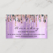 プロフェッショナル美容用はさみバラバイオレット金ゴールド 名刺 (裏面)