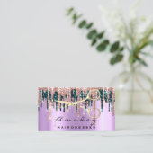 プロフェッショナル美容用はさみバラバイオレット金ゴールド 名刺 (スタンド正面)