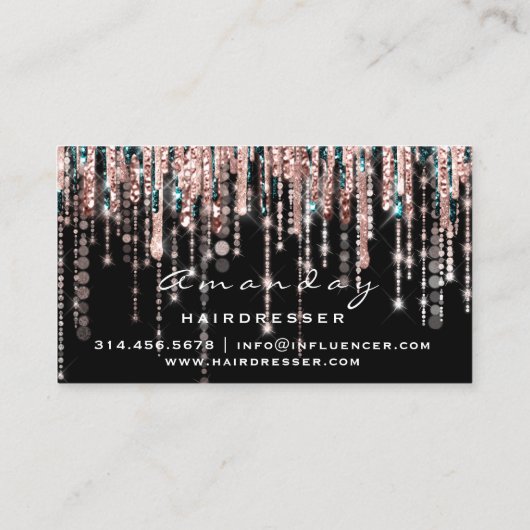 プロフェッショナル美容用はさみバラブラック金ゴールド 名刺 (裏面)