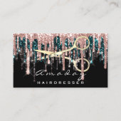 プロフェッショナル美容用はさみバラブラック金ゴールド 名刺 (正面)