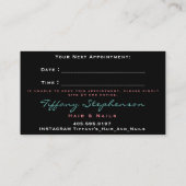 プロフェッショナル美容用はさみバラブラック金ゴールド 名刺 (裏面)