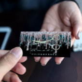 プロフェッショナル美容用はさみバラブラック金ゴールド 名刺